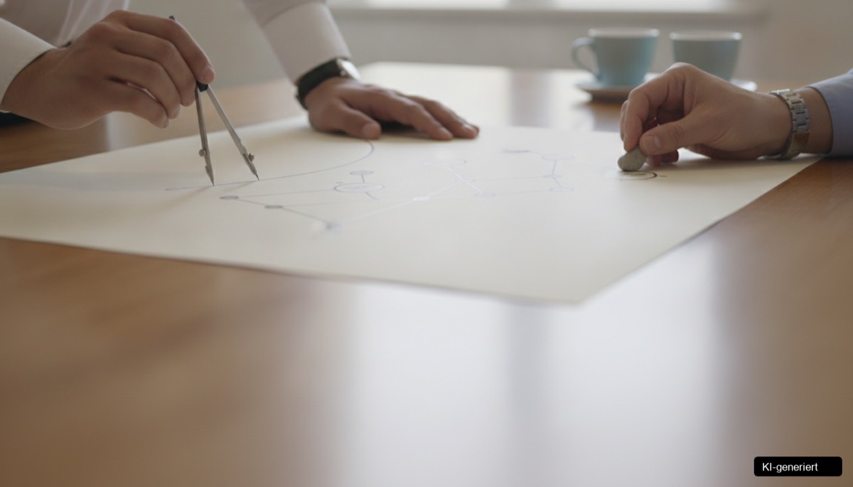 Eine externe Führungskraft berät einen Kleinbetrieb bei strategischen Entscheidungen zur Unternehmensführung