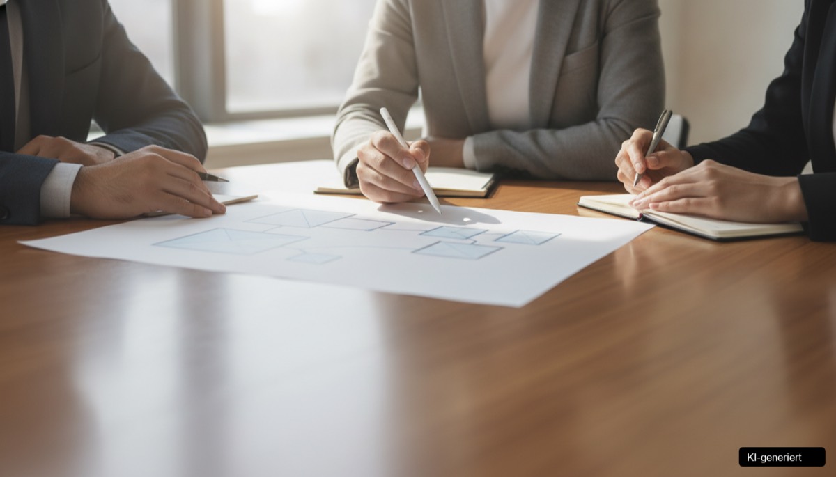 Ein Unternehmer plant seine Strategie Fokus Betrieb mit klaren Zielen und Prioritäten